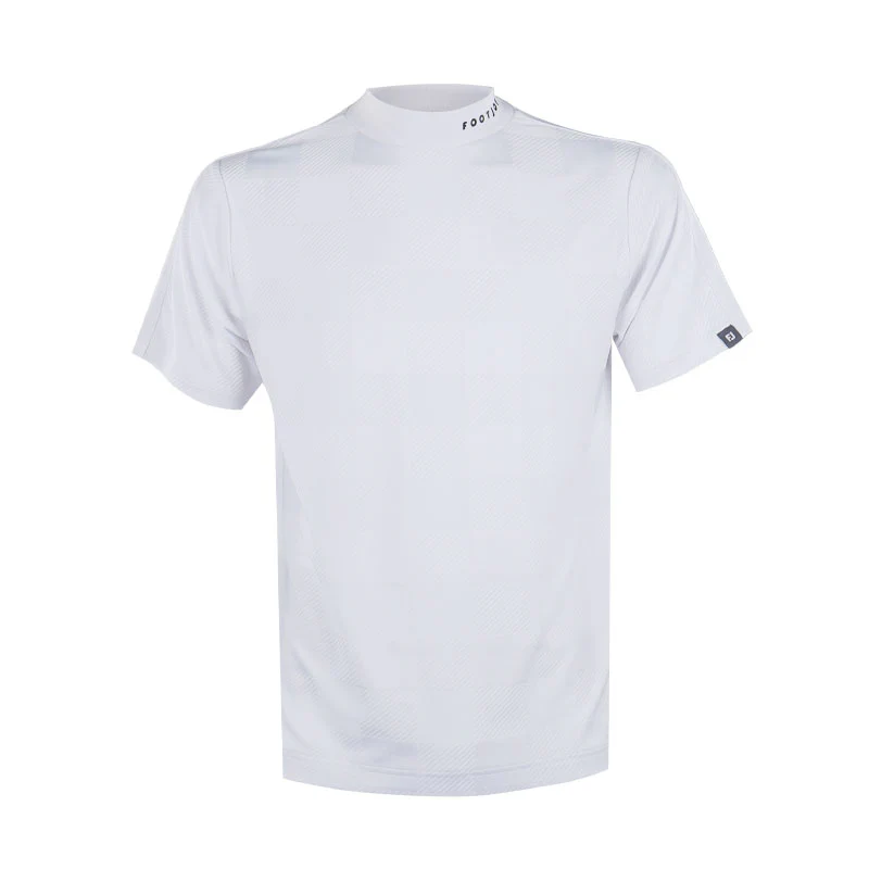 FOOTJOY Checkered Jacquard Men's Mock Shirt (White)