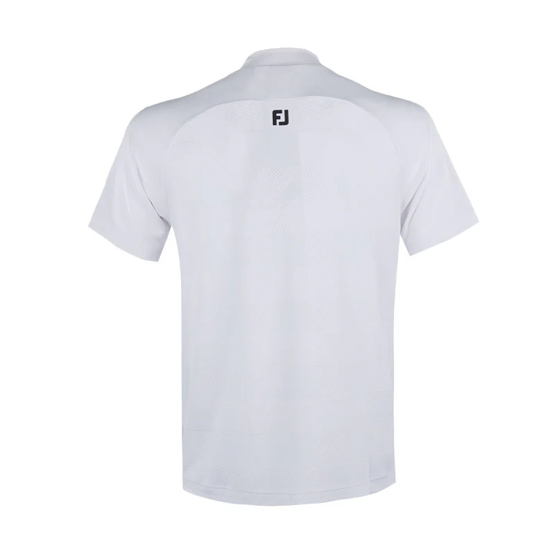 FOOTJOY Checkered Jacquard Men's Mock Shirt (White) - Image 2
