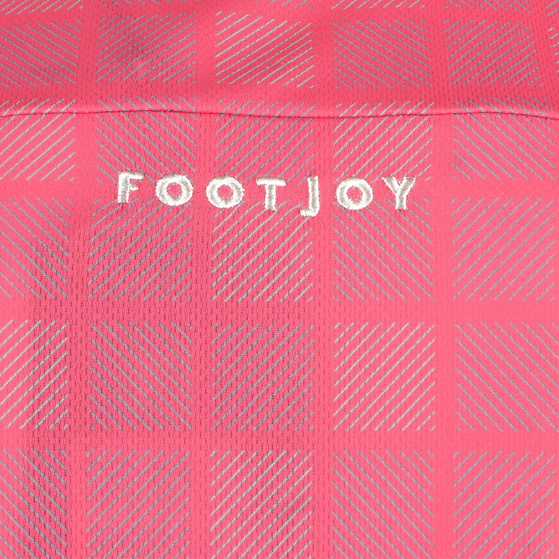 FOOTJOY Japan Checkered Snap Button Men's Polo (Pink) - Image 4