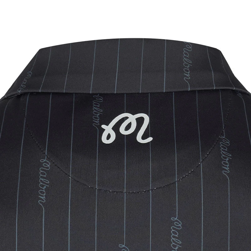 MALBON GOLF Evergreen Performance Pique Men's Polo (Black) - Image 4