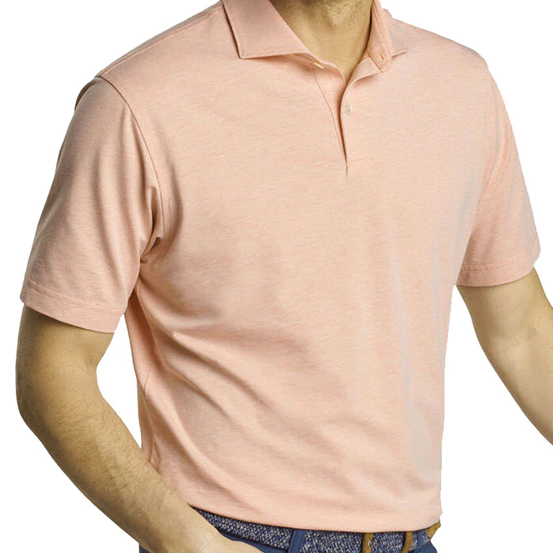 PETER MILLAR Albatross Cotton-Blend Men's Performance Polo (Orange) - Image 3