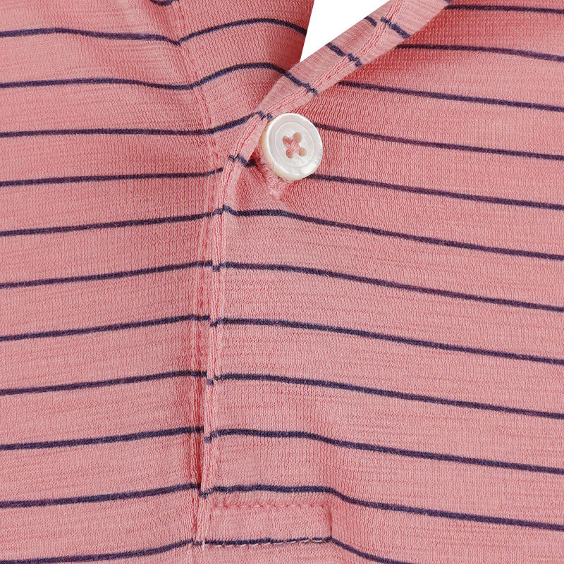 PETER MILLAR Journeyman Stripe Men's Polo (Pink Crepe) - Image 3