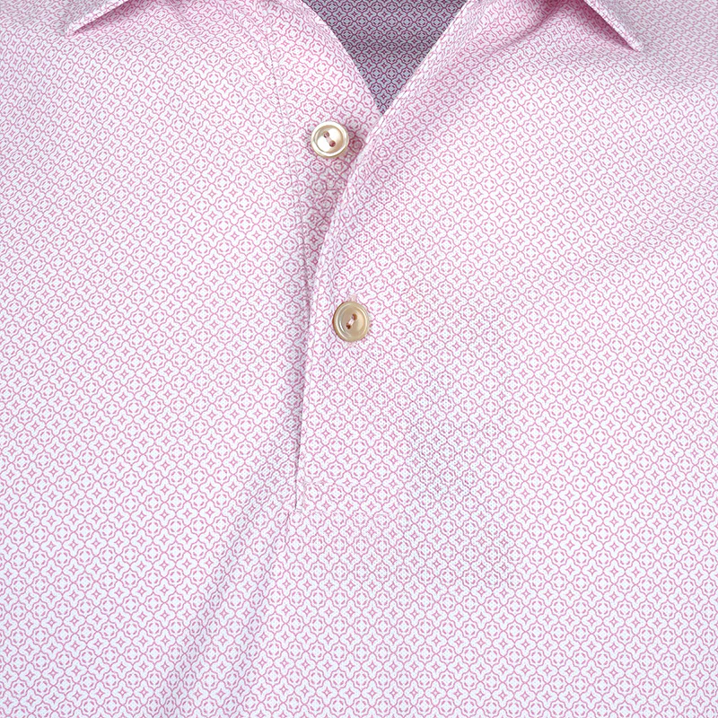 PETER MILLAR Costa Geo Men's Performance Mesh Polo (Pink Vale) - Image 3