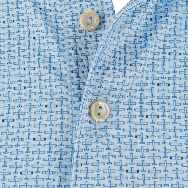 PETER MILLAR First In Flight Men's Performance Jersey Polo (Pale Blue) - Image 3