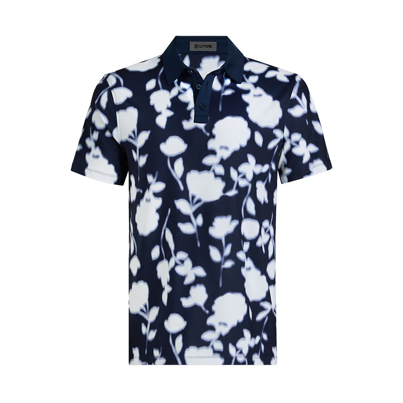 GFORE Blur Floral Men's Tech Jersey Polo (Twilight)