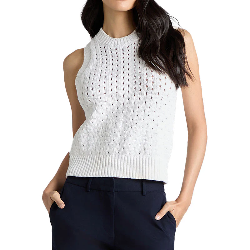 GFORE Villa Cotton Blend Sweater Vest (White) - Image 4