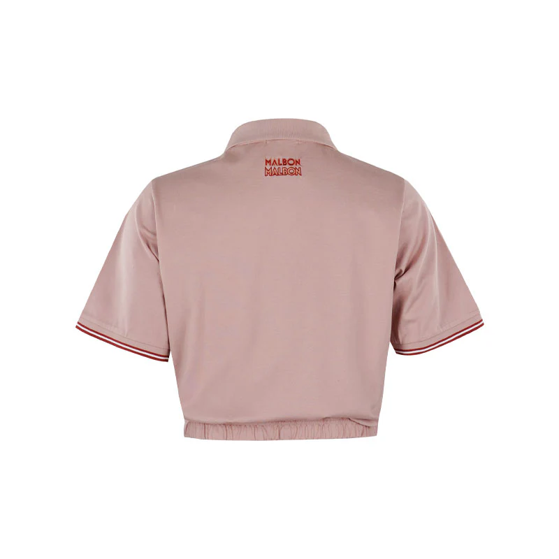 MALBON GOLF Gigi Women's Cropped Polo (Rose) - Image 2