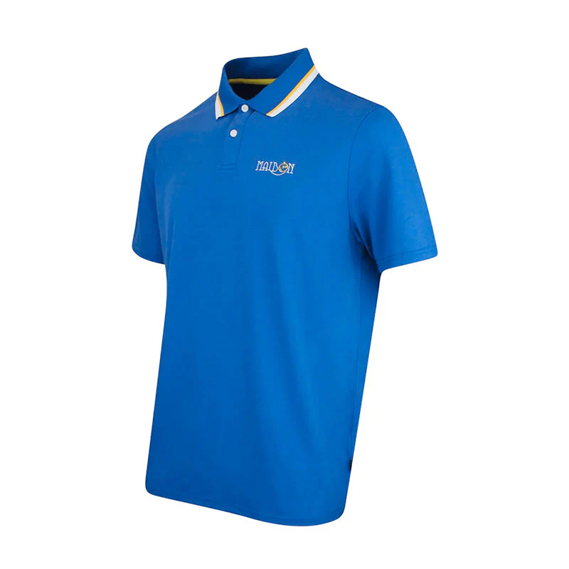MALBON GOLF Grasse Men's Pique Polo (Blue) - Image 3