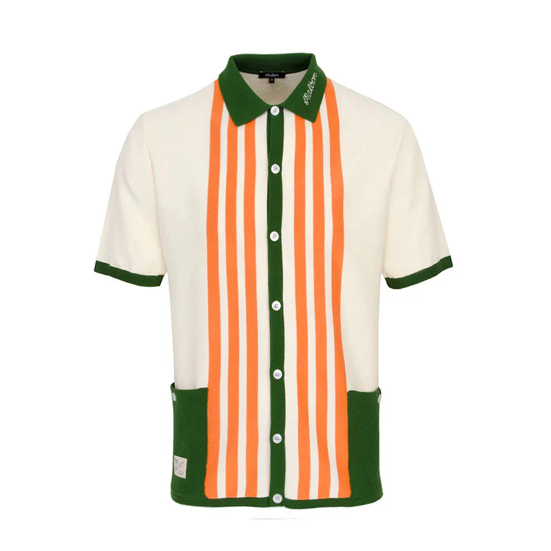 MALBON GOLF Gabbiano Knit Men's Polo (Ivory)