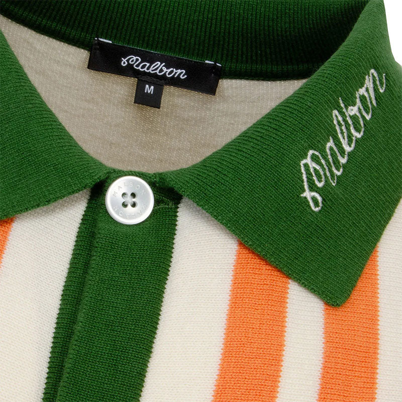MALBON GOLF Gabbiano Knit Men's Polo (Ivory) - Image 3