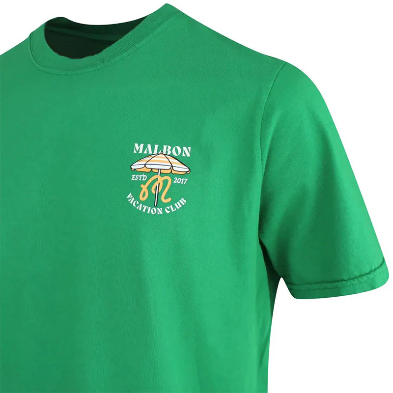 MALBON GOLF Vacation Club Men's T-Shirt (Kelly Green) - Image 4