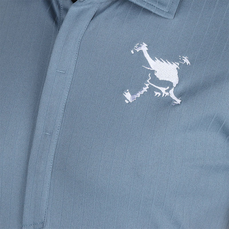 OAKLEY Japan Skull Sleek Stripe Men's Polo (Blue) - Image 3
