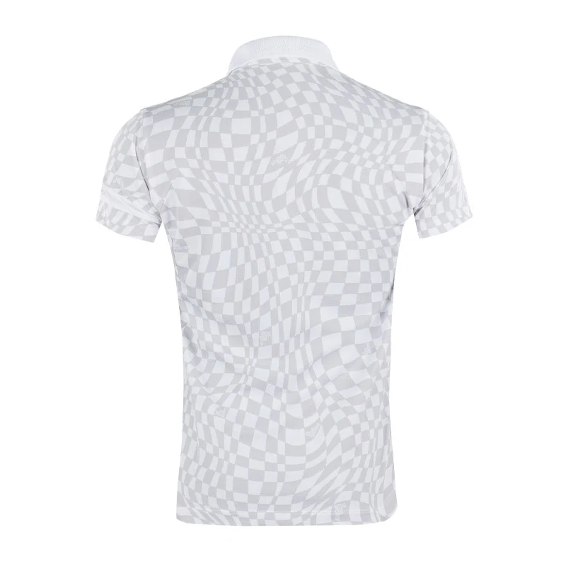 LE COQ SPORTIF GOLF Vichy Checkered Women's Polo (Grey) - Image 2