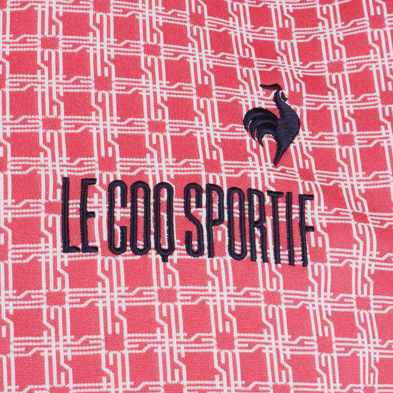 LE COQ SPORTIF GOLF Monogram Jacquard Men's Polo (Pink) - Image 4