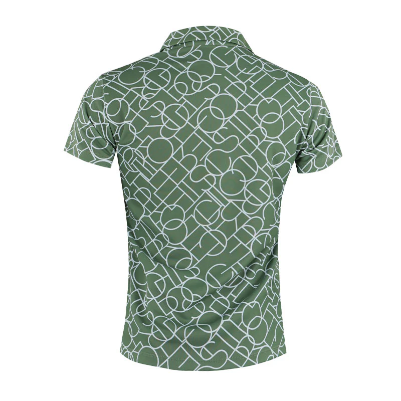 LE COQ SPORTIF GOLF Mondarian Pattern Women's Polo (Khaki) - Image 2