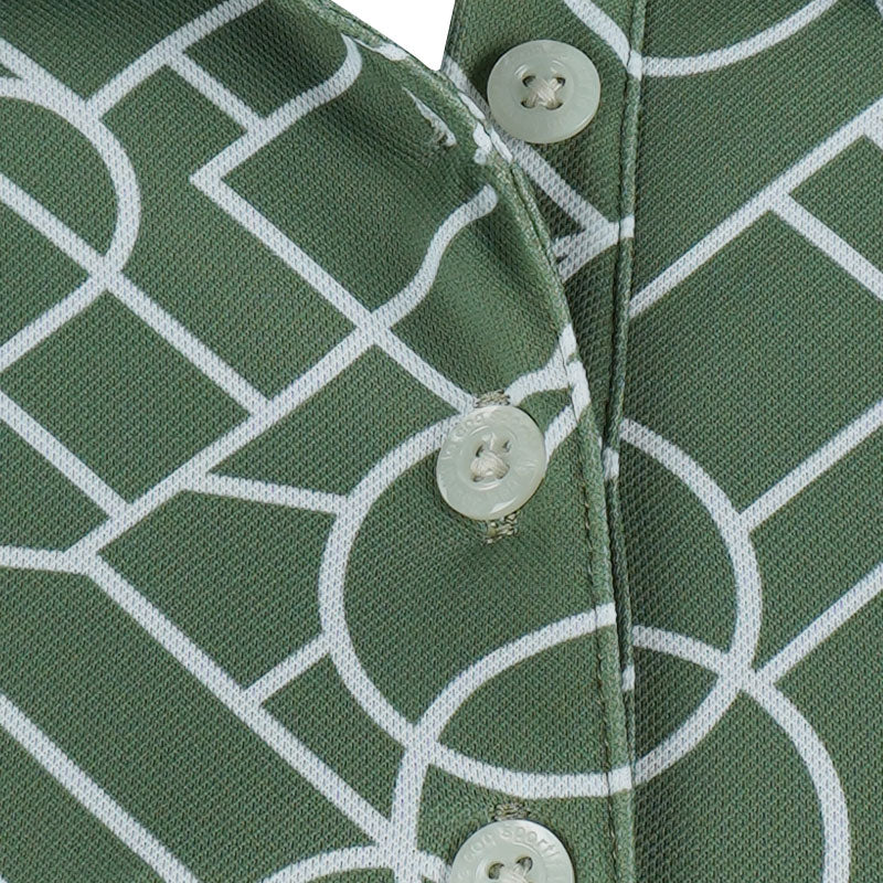 LE COQ SPORTIF GOLF Mondarian Pattern Women's Polo (Khaki) - Image 3