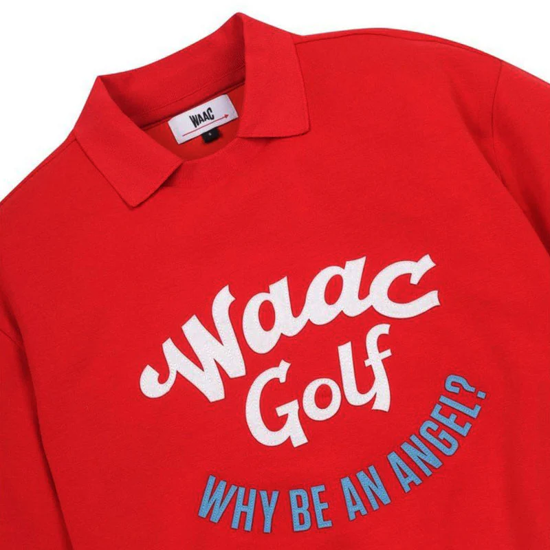 WAAC Logo Loose Fit Women's Sweatshirt (Red) - Image 3