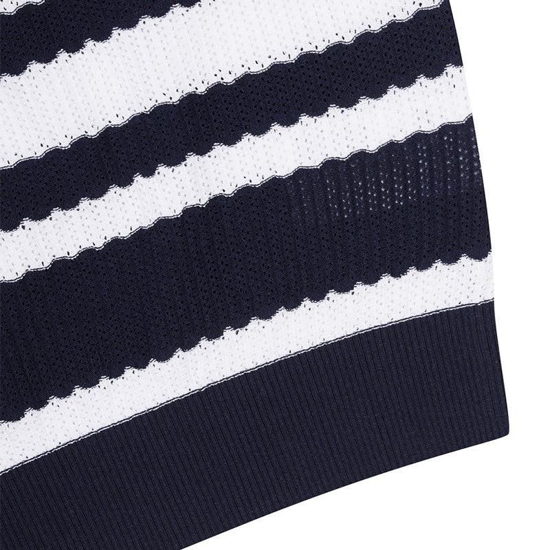 WAAC Multi Stripes Women's Knit Polo (Navy) - Image 4