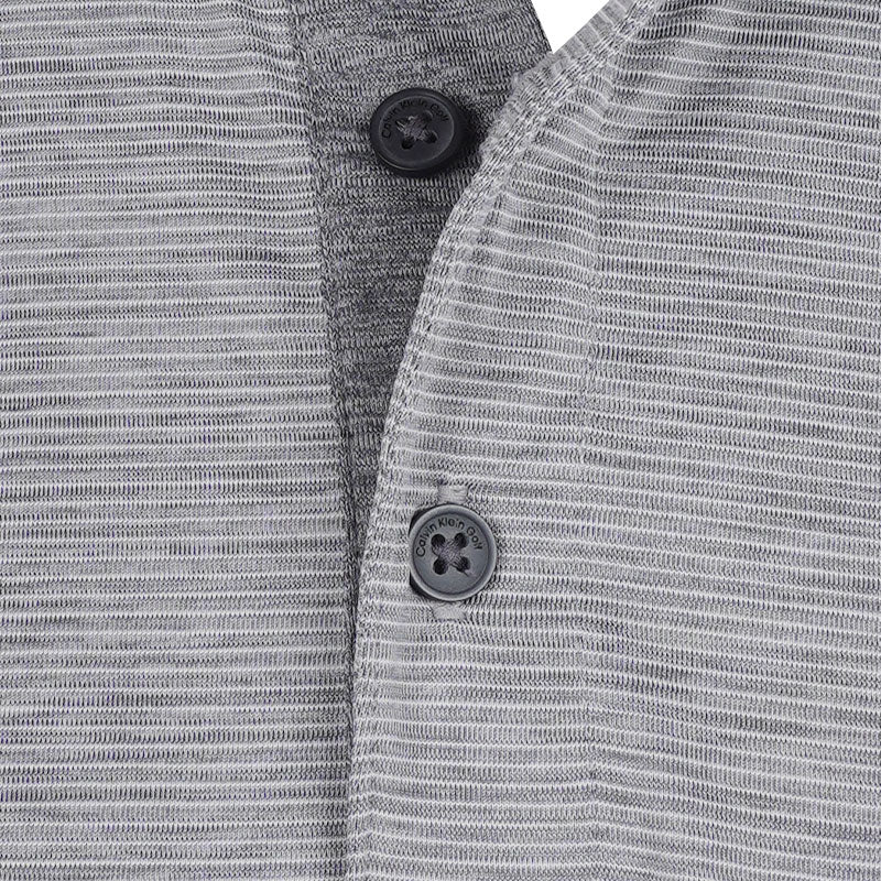 CALVIN KLEIN Hartford Mini Stripe Men's Polo (Silver) - Image 3