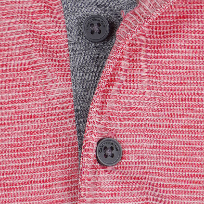 CALVIN KLEIN Hartford Mini Stripe Men's Polo (Red) - Image 3