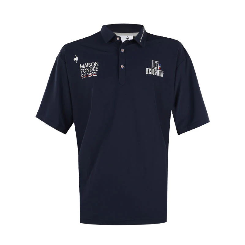 LE COQ SPORTIF GOLF Classic Plain Men's Polo (Navy)