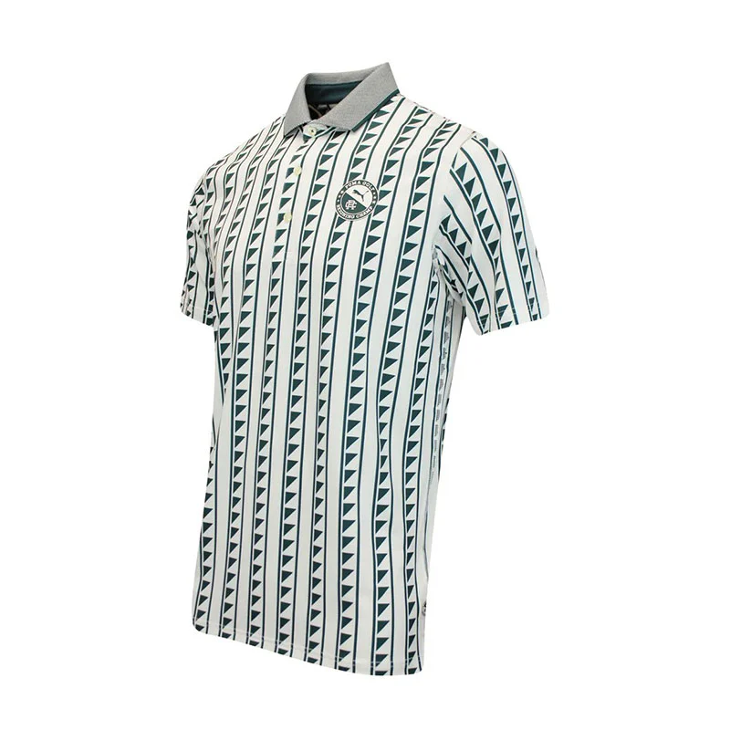 PUMA x REIGNING CHAMP MATTR Men's Polo (White/Green) - Image 3
