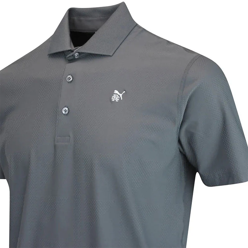 PUMA x REIGNING CHAMP MATTR Jacquard Men's Polo (Dusky Grey) - Image 4