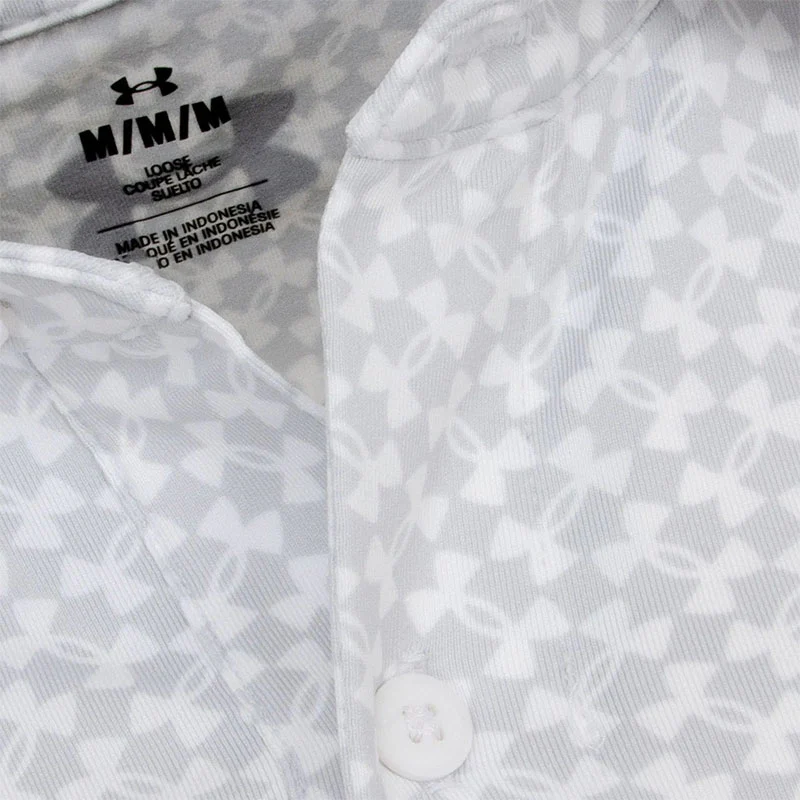 UNDER ARMOUR T2G Printed (2025) Men's Polo (White/Grey) - Image 3