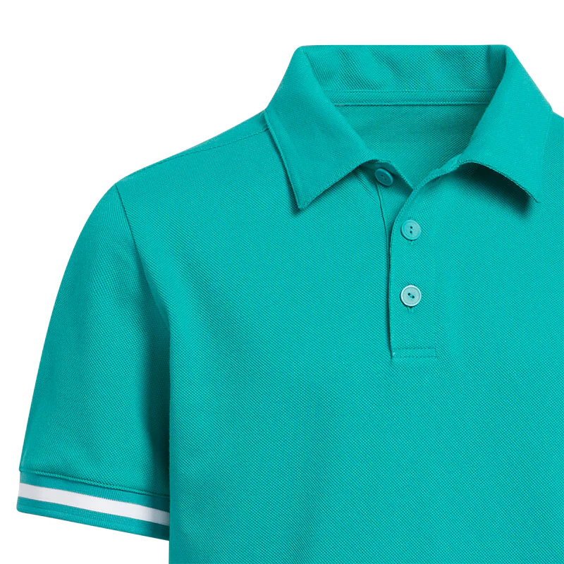 ADIDAS Pique Club Boy's Polo (Teal) - Image 3