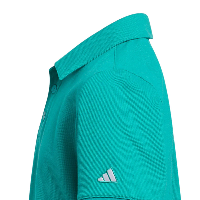 ADIDAS Pique Club Boy's Polo (Teal) - Image 4