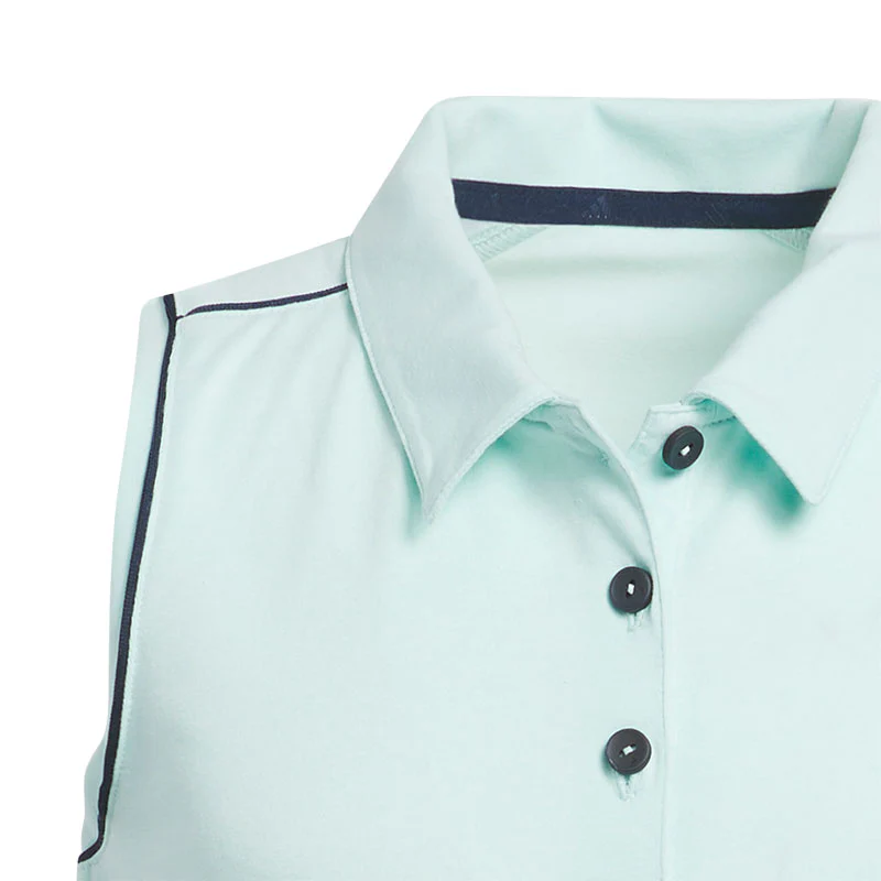 ADIDAS Performance Girl's Sleeveless Polo (Aqua) - Image 3