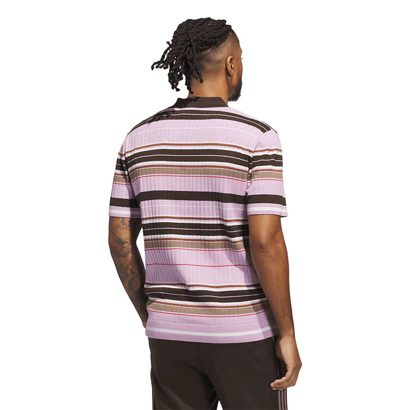 ADIDAS Originals Men's Knit Polo (Purple/Brown) - Image 2