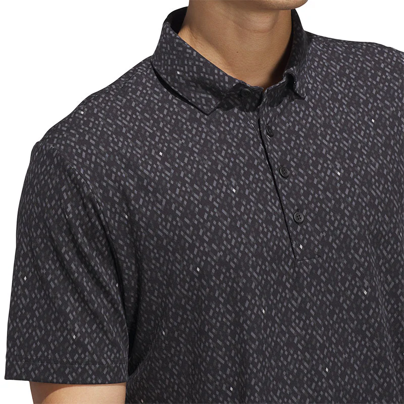 ADIDAS Ultimate365 Micro Argyle Men's Polo (Black) - Image 3