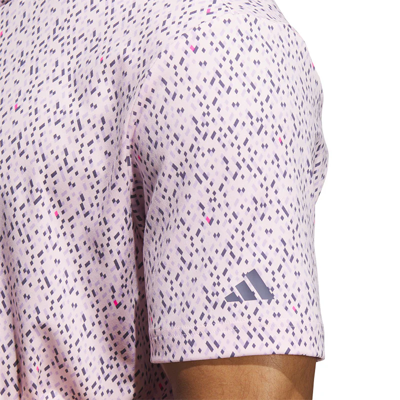 ADIDAS Ultimate365 Micro Argyle Men's Polo (Pink) - Image 4