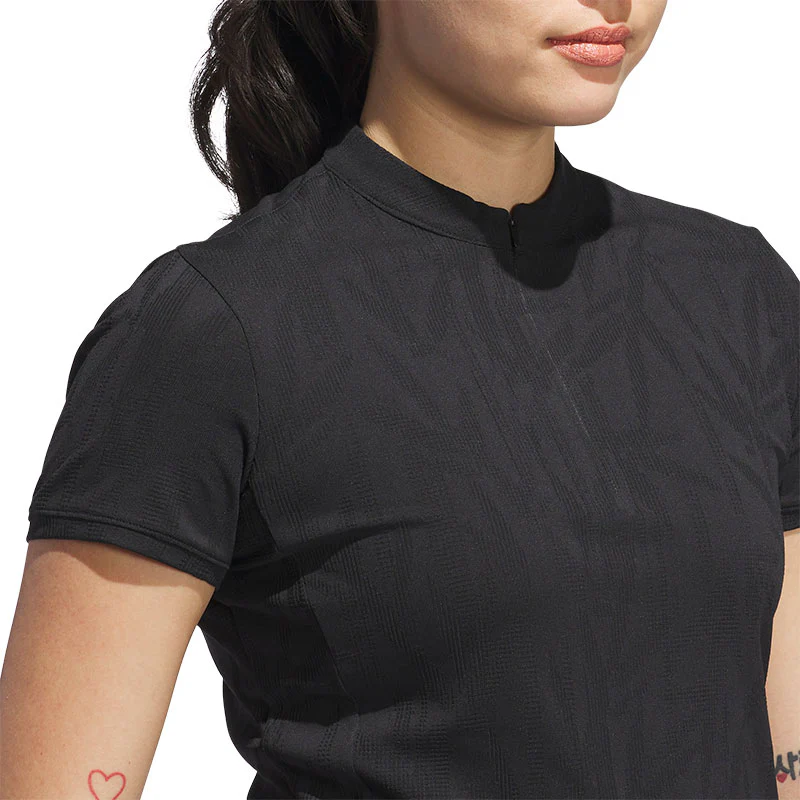 ADIDAS Go-To Women's Jacquard Polo (Black) - Image 3