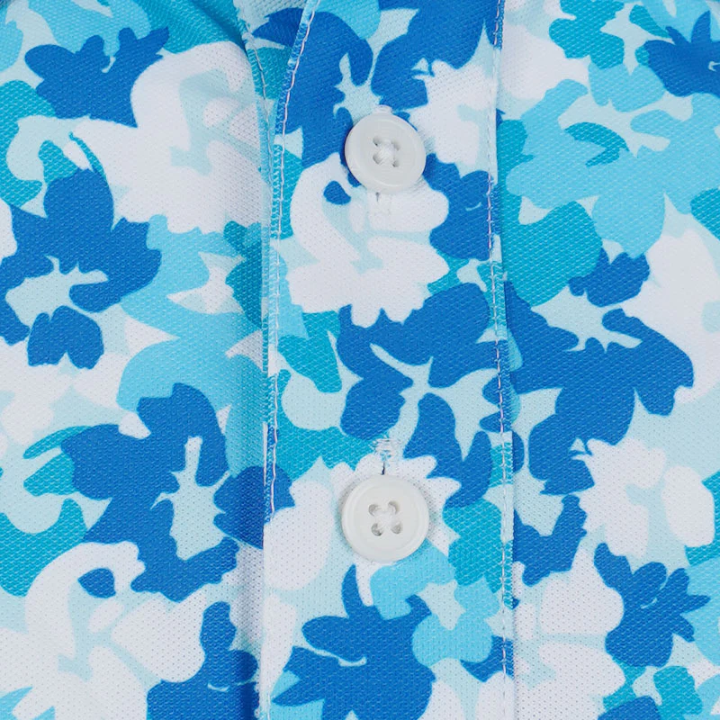 GFORE Camo Floral Tech Pique Men's Polo (Lisbon) - Image 3