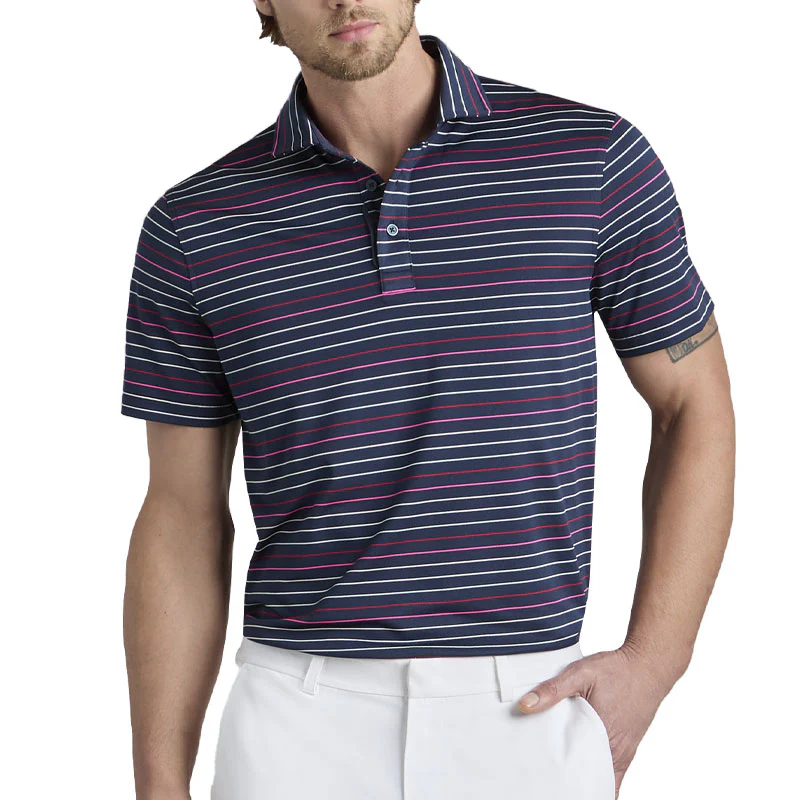 GFORE Multi Stripe Tech Pique Performance Men's Polo (Twilight) - Image 3