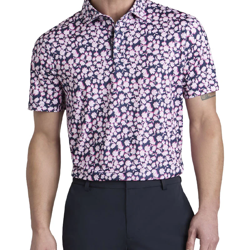 GFORE Optic Floral Men's Tech Jersey Polo (Blush) - Image 3