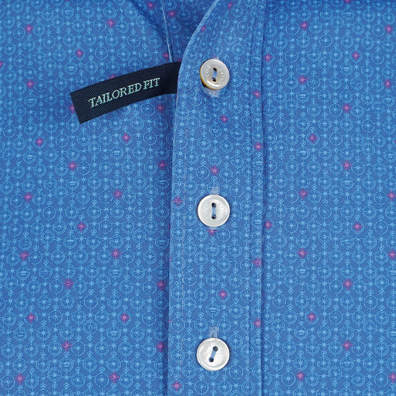 PETER MILLAR Due North Men's Performance Jersey Polo (Lunar Blue) - Image 3