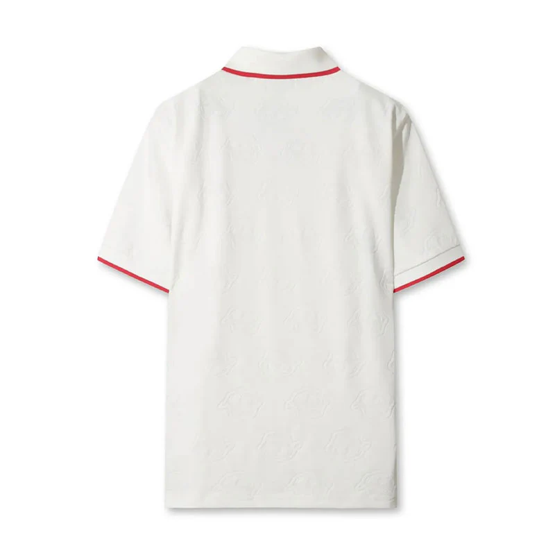 WAAC Men's Jacquard Polo (White) - Image 2