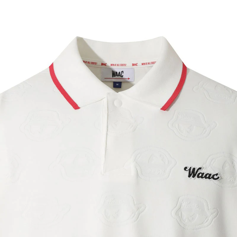 WAAC Men's Jacquard Polo (White) - Image 3