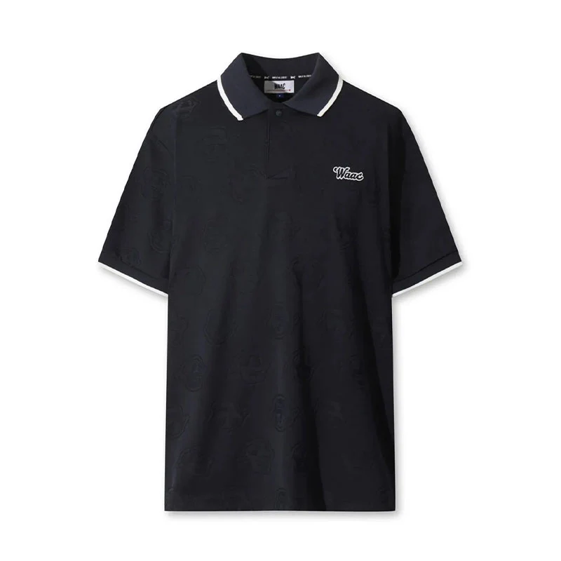 WAAC Men's Jacquard Polo (Dark Navy)