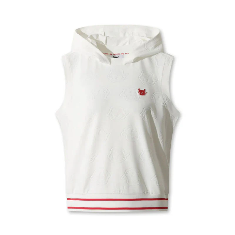 WAAC Waacky Jacquard Women's Sleeveless Hoodie (White)