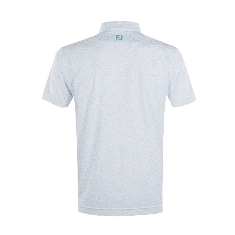 FOOTJOY Bird Print Men's Polo (White/Blue) - Image 2