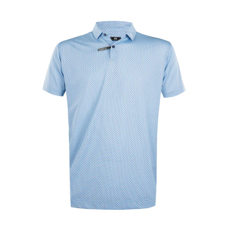 FOOTJOY Bracket Print Lisle Men's Polo (Blue)