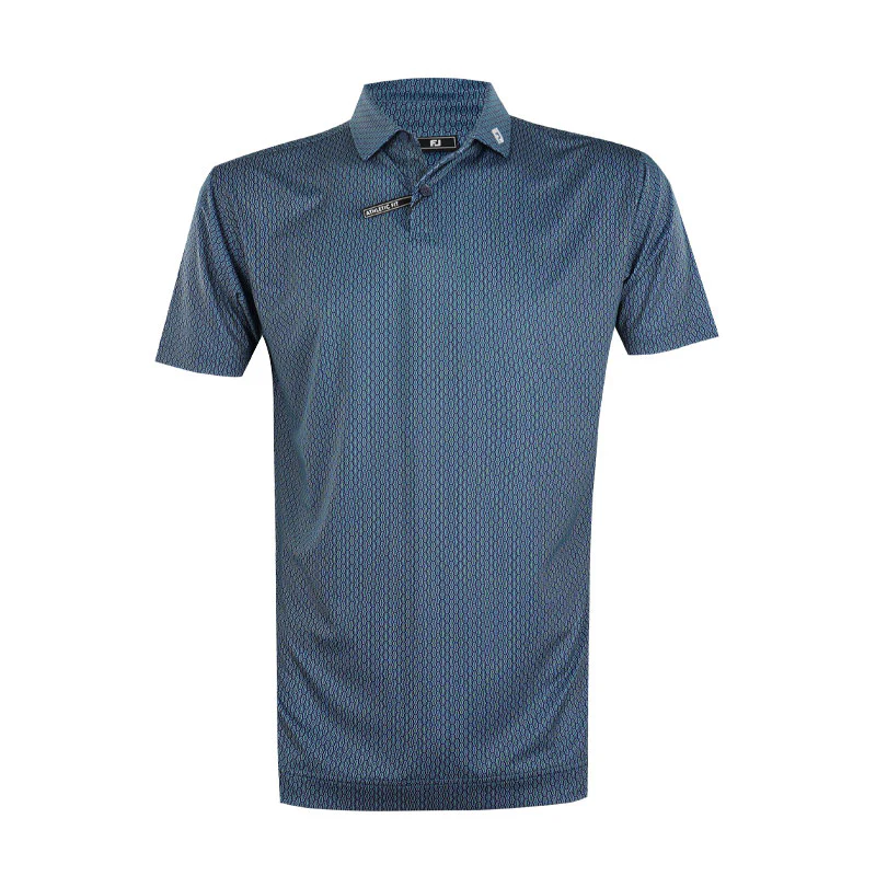 FOOTJOY Bracket Print Lisle Men's Polo (Navy)