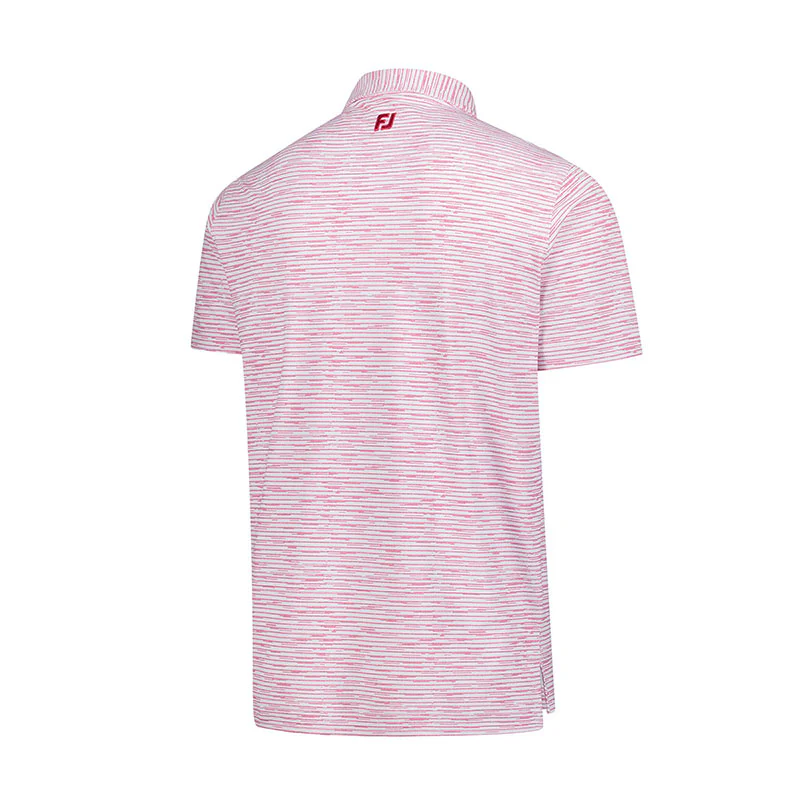 FOOTJOY Broken Stripe Print Men's Pique Polo (Magenta) - Image 2