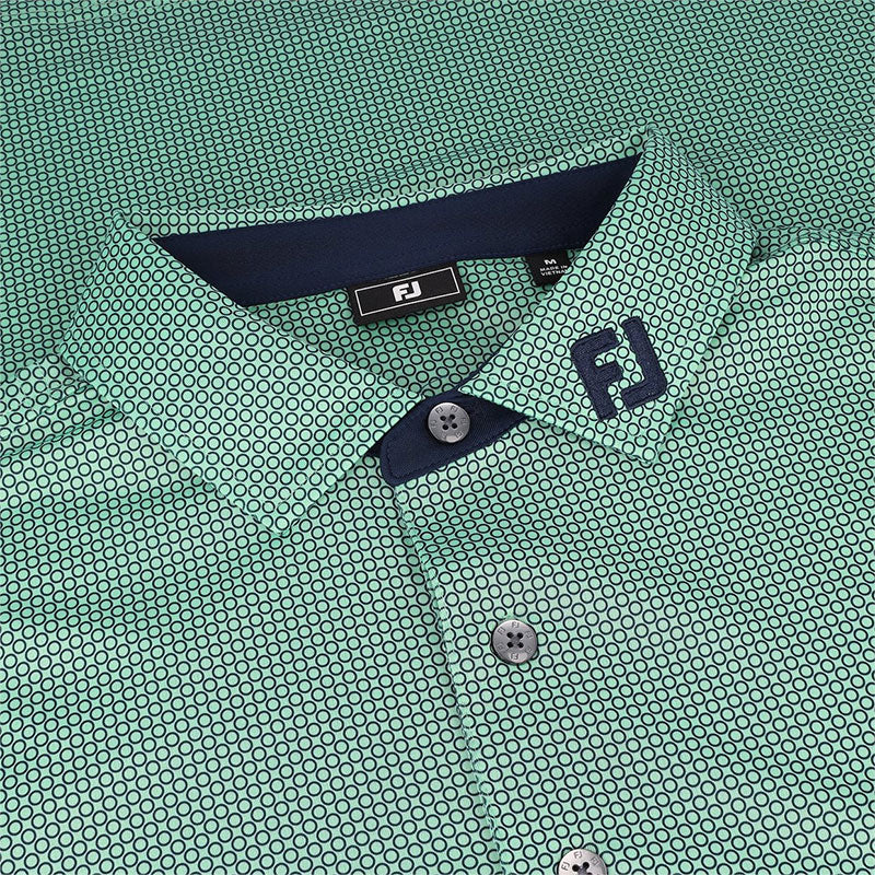 FOOTJOY Circle Foulard Lisle Men's Polo (Seafoam) - Image 3