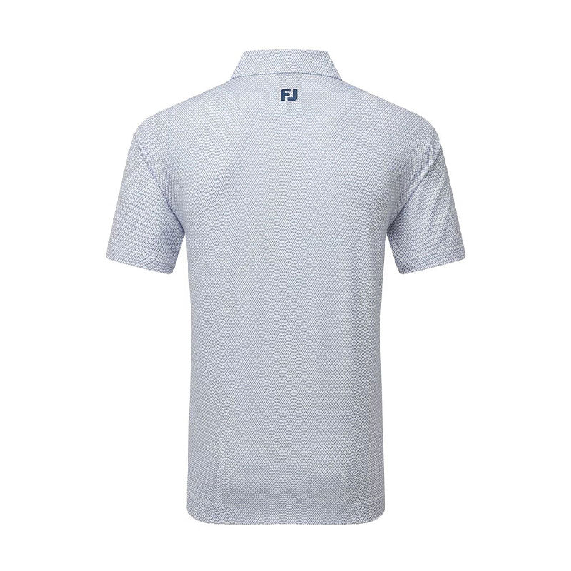 FOOTJOY Deco Diamond Print Lisle Men's Polo (White) - Image 2