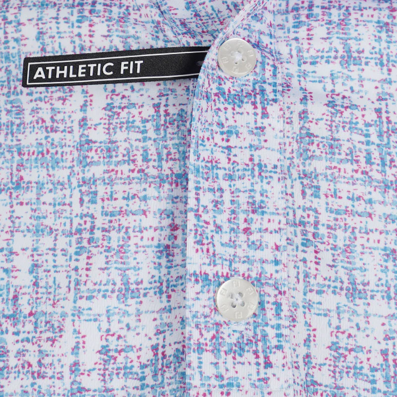 FOOTJOY Tweed Lisle Men's Polo (White/Blue) - Image 3
